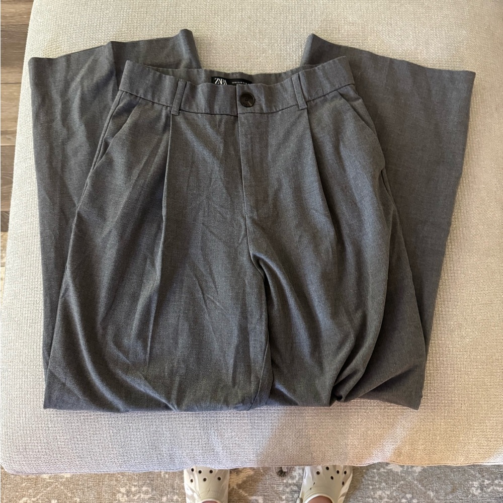 Zara Gray Trousers Wide-Leg Professional